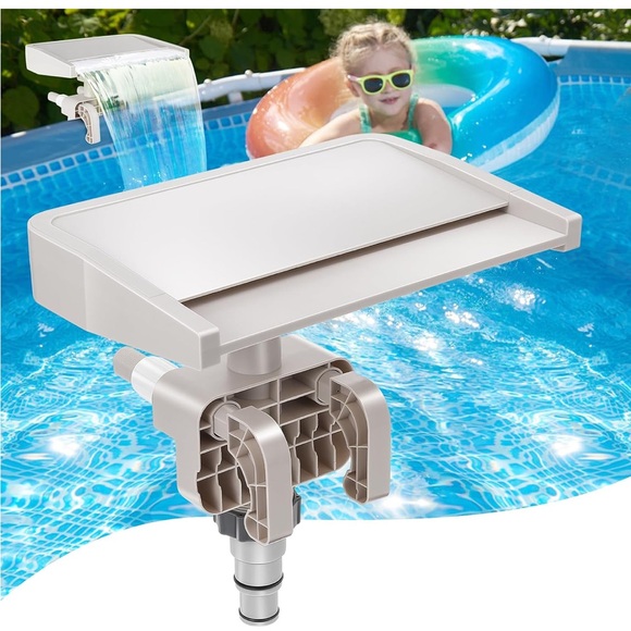 New Open Box Pool Fountain Waterfall - Smooth Flowing Above Ground Pool Accessor - Picture 1 of 9